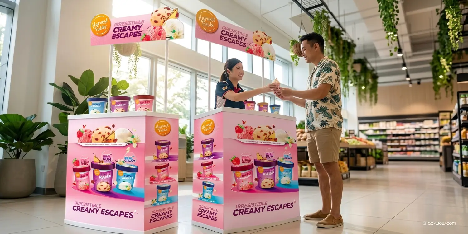 instore standee design in singapore